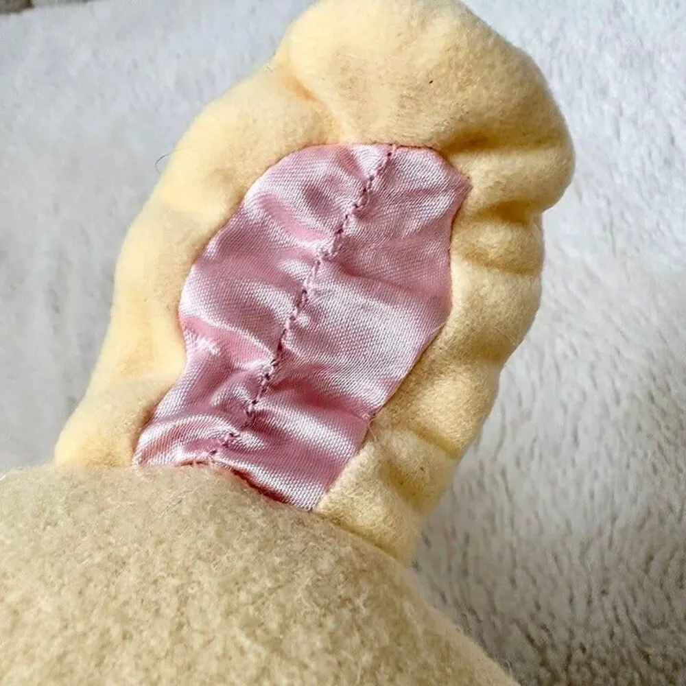 Amtoy Baggie Bunnie Vintage 1987 Plush Pastel Satin Lovey Bunny Stuffed Toy